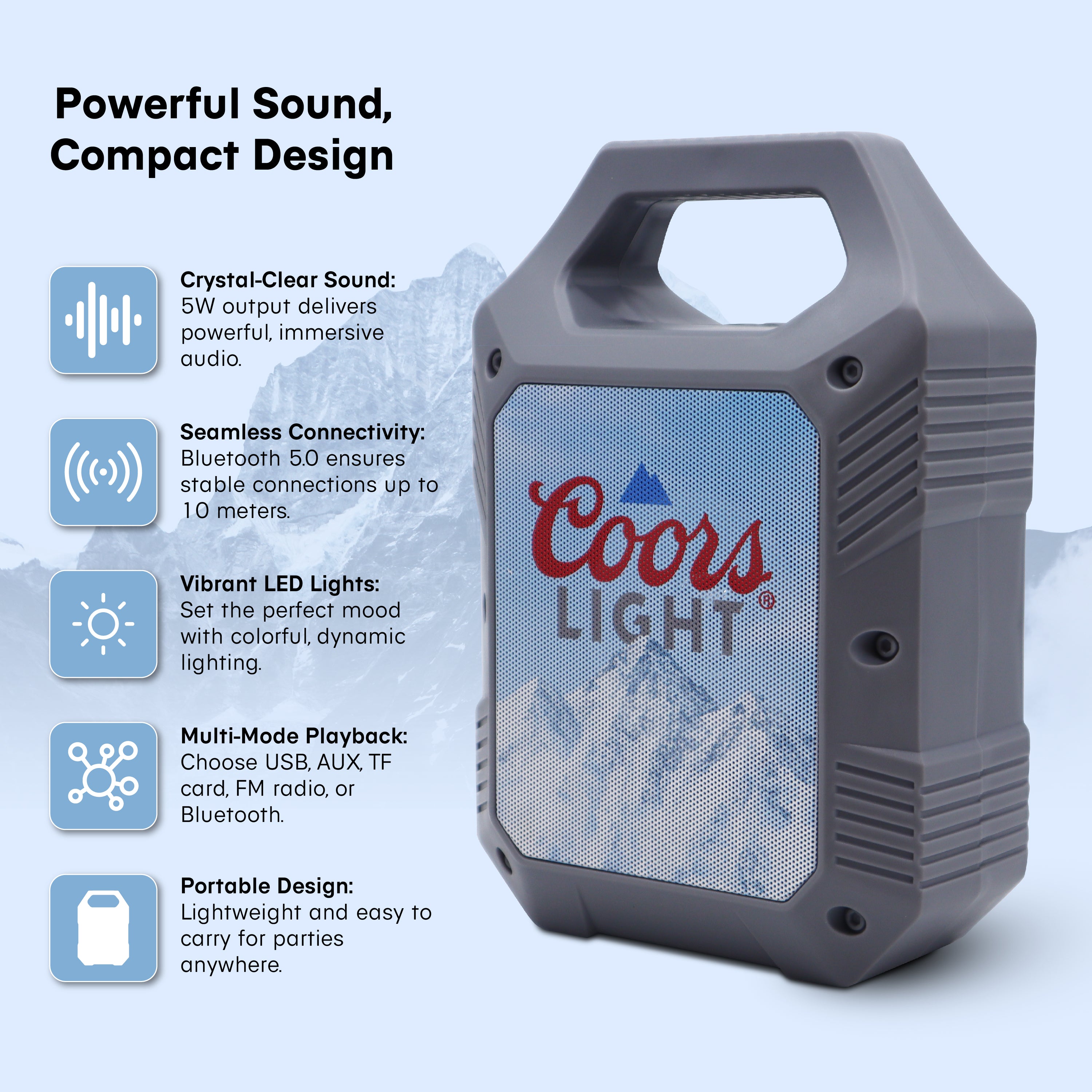 Miller Lite/Coors Light Mini Party Speakers with LED Lights